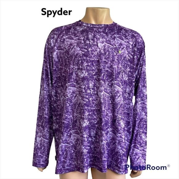 NEW SPYDER SWIM purple rush guard long sleeves UPF30+ multicam XXL - Picture 1 of 15